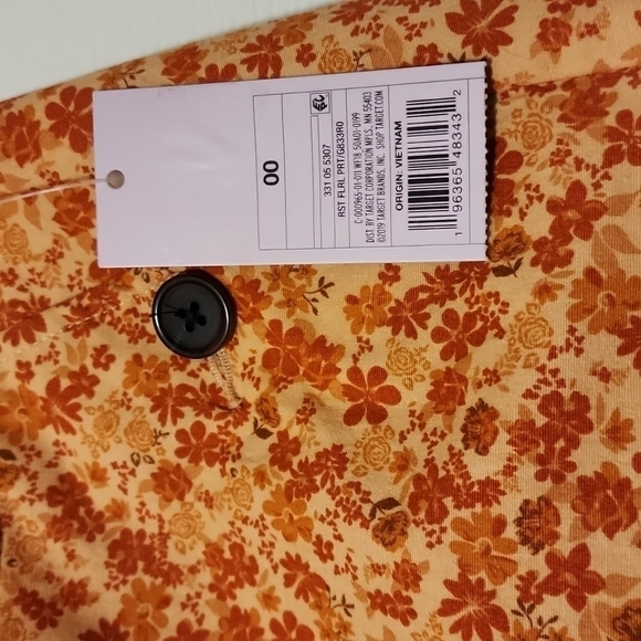 Nwt, Women's High-rise Chino Mini Skirt by Wild Fable in a rust color floral - Picture 4 of 8